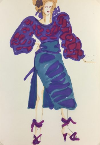 Fashion Original Art - French Fashion, J. Angelyn, c.1980