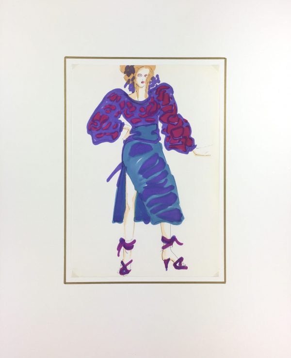 Fashion Original Art - French Fashion, J. Angelyn, c.1980
