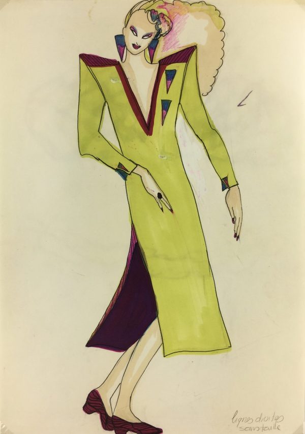 Fashion Original Art - French Fashion, J. Angelyn, c.1980