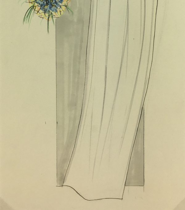 Fashion Original Art - Paris Fashion: Wedding Dress, c.1990