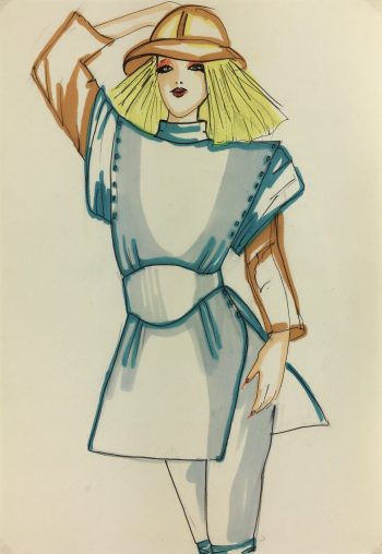 Fashion Original Art - French Fashion, J. Angelyn, c.1980