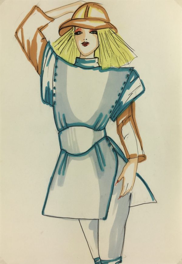 Fashion Original Art - French Fashion, J. Angelyn, c.1980