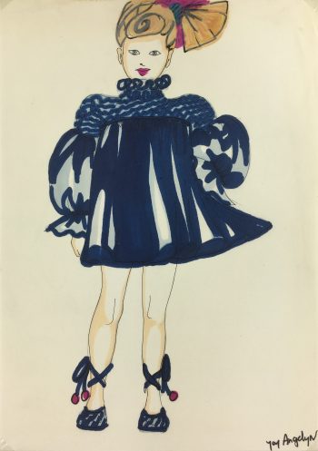 Fashion Original Art - French Fashion, J. Angelyn, c.1980