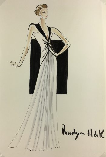 Fashion Original Art - Paris Fashion, Rosalyn H. de K., c.1980