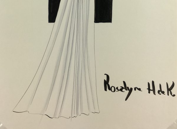 Fashion Original Art - Paris Fashion, Rosalyn H. de K., c.1980