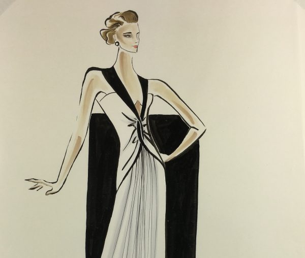 Fashion Original Art - Paris Fashion, Rosalyn H. de K., c.1980