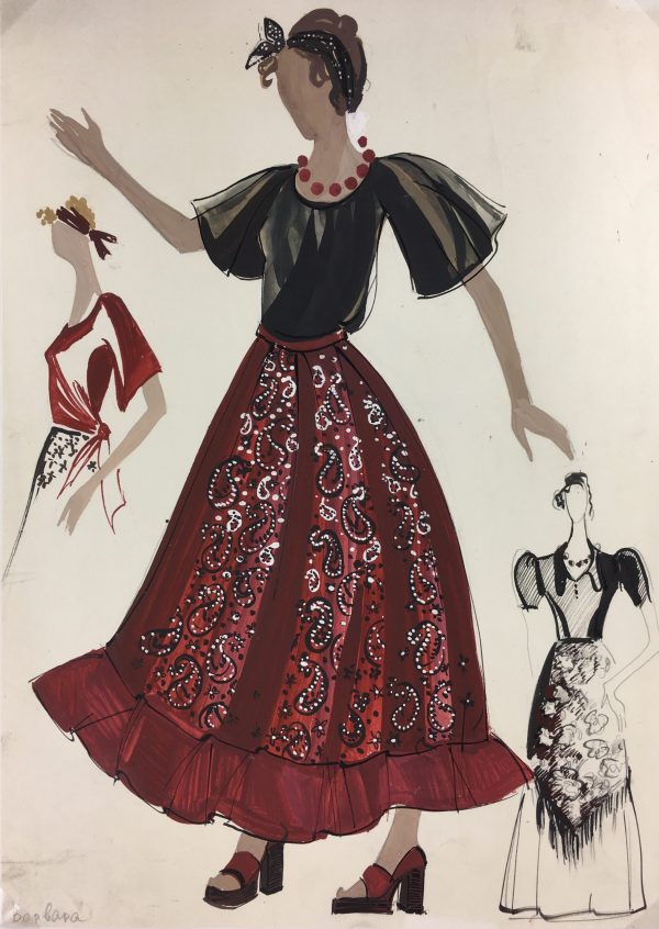 Fashion Original Art - Gouache - Bapbapa, c.1960