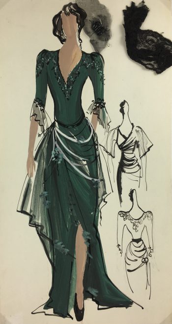 Fashion Original Art - Gouache - Paris Fashion, c.1960