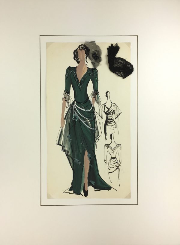 Fashion Original Art - Gouache - Paris Fashion, c.1960