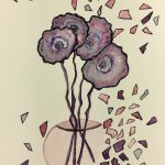 Flowers & Plants Original Art - Fleurs Violette, Laure Piget, 2012