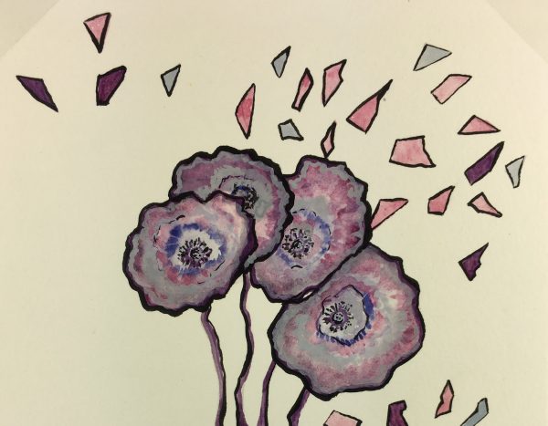 Flowers & Plants Original Art - Fleurs Violette, Laure Piget, 2012