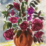 Flowers & Plants Original Art - Roses , Ernest Gauthier, 1971