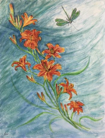 Flowers & Plants Original Art - Dragonfly, Fischer, c.1960