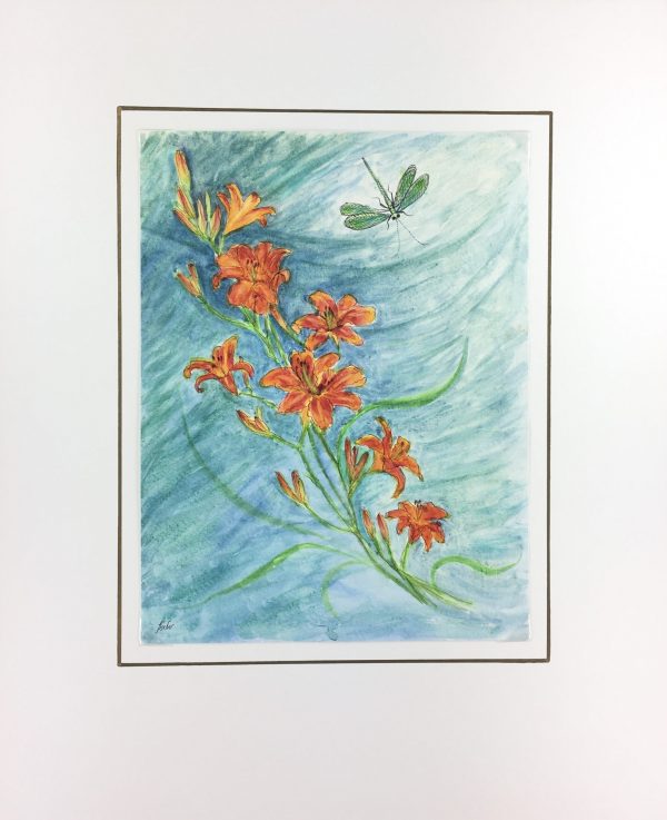 Flowers & Plants Original Art - Dragonfly, Fischer, c.1960