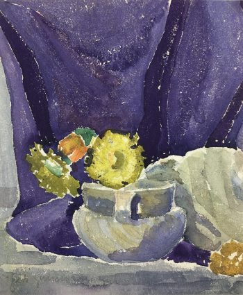 Flowers & Plants Original Art - Watercolor - French Still Life, Signed, c.1950