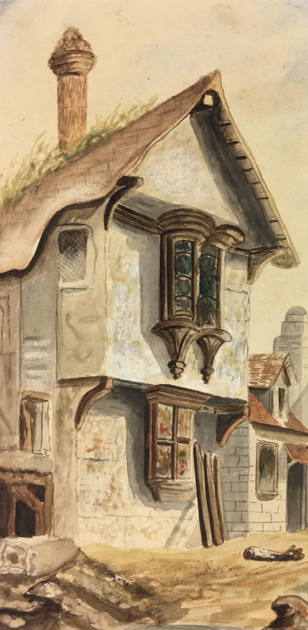 France Original Art - The Tavern, Medieval Perspective, c.1880