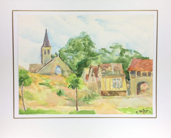 France Original Art - French Town, Signed, 1977