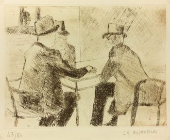 France Original Art - Card Game, H. Le Bourdellès, c.1950
