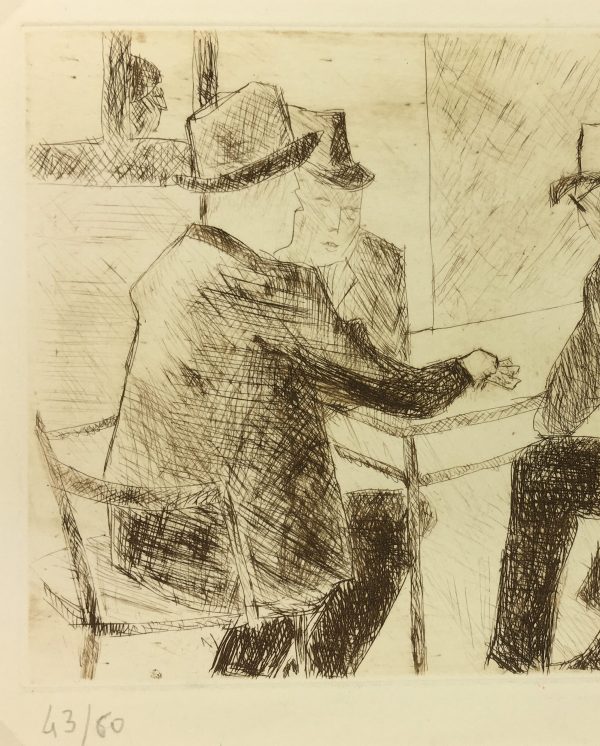 France Original Art - Card Game, H. Le Bourdellès, c.1950