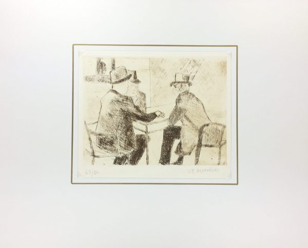 France Original Art - Card Game, H. Le Bourdellès, c.1950
