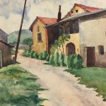 France Original Art - French Farm, A. Poirier, c.1930