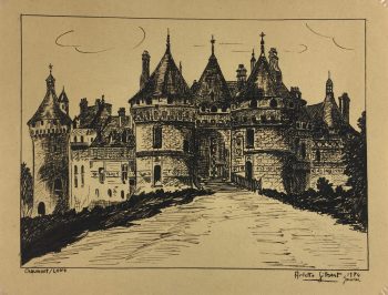 France Original Art - Loire Valley, Arlette Gilbert, 1954
