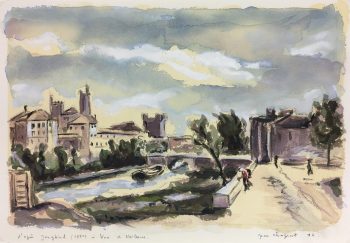 France Original Art - Narbonne France, Jean Chapront, 1998