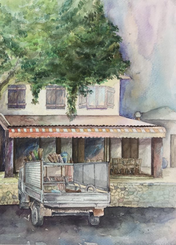France Original Art - Bar Restaurant, Sig Il, 2000