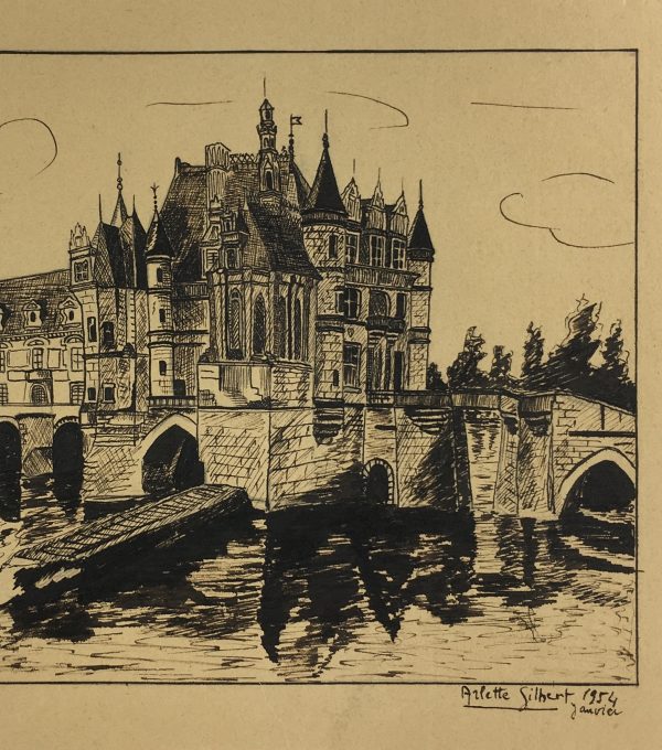 France Original Art - Loire Valley, Arlette Gilbert, 1954