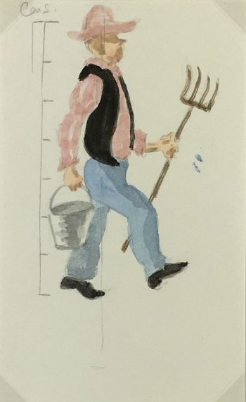 Great Britain/UK Original Art - English Watercolor - Farmer, 2000s