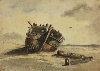 Great Britain/UK Original Art - Shipwreck, (Hove, U.K.), c.1930