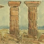 Italy Original Art - Selinunte, Sicily, Maurice Falliés, c.1950