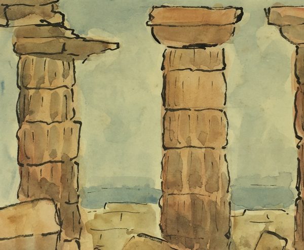 Italy Original Art - Selinunte, Sicily, Maurice Falliés, c.1950
