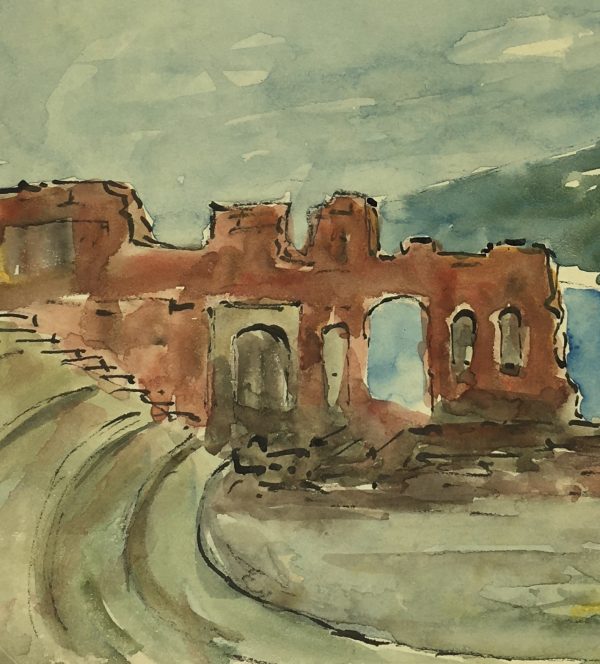 Italy Original Art - Taormina, Sicily, Maurice Falliés, c.1950