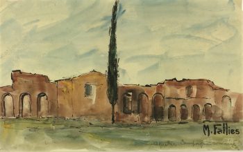 Italy Original Art - Roman Ruins, Maurice Falliés, c.1950