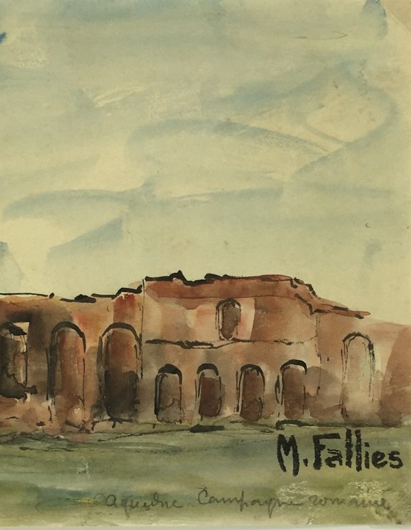Italy Original Art - Roman Ruins, Maurice Falliés, c.1950