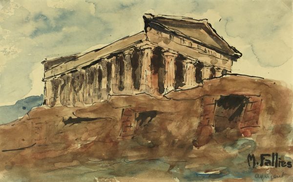 Italy Original Art - Agrigento, Sicily, Maurice Falliés, c.1950