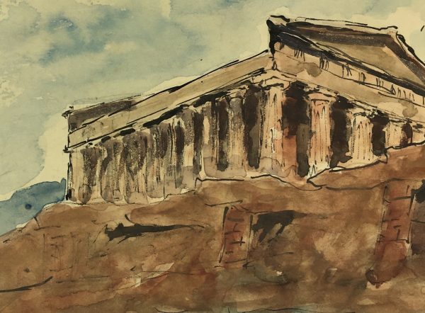 Italy Original Art - Agrigento, Sicily, Maurice Falliés, c.1950