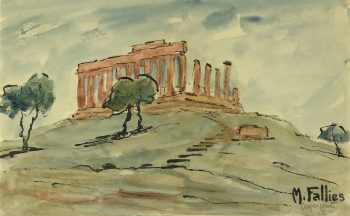 Italy Original Art - Agrigento, Sicily, Maurice Falliés, c.1950