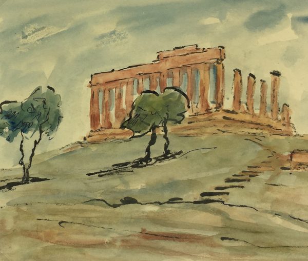 Italy Original Art - Agrigento, Sicily, Maurice Falliés, c.1950