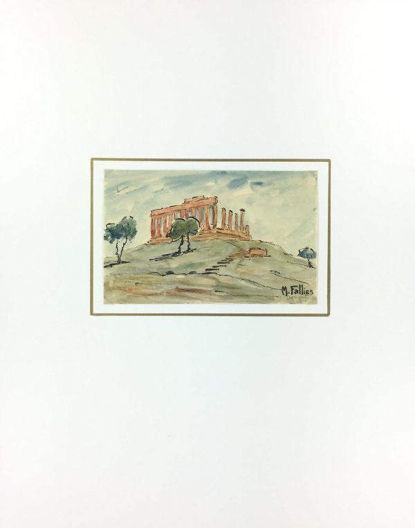 Italy Original Art - Agrigento, Sicily, Maurice Falliés, c.1950