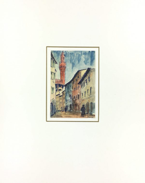 Italy Original Art - Siena, Italy, Maurice Falliès, c.1950