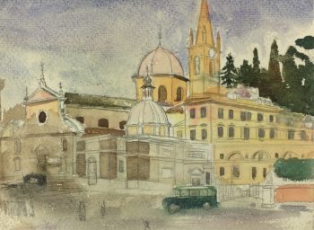Italy Original Art - Watercolor - Italy, 1938