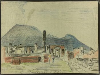 Italy Original Art - Graphite - Roman Ruins of Pompei, 1932