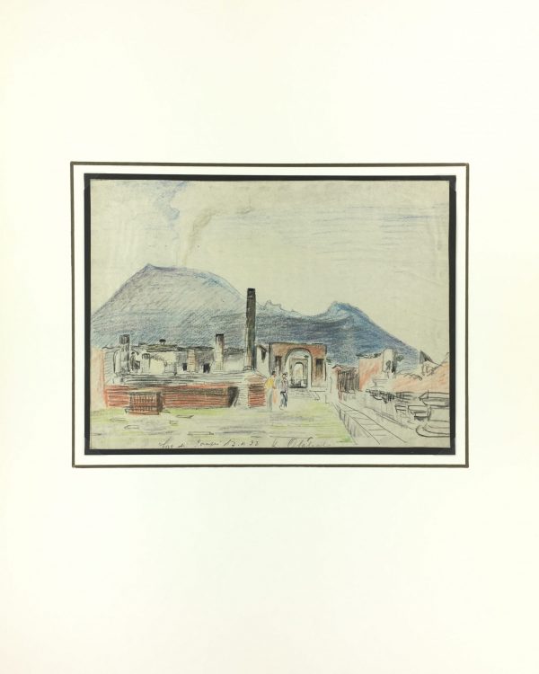 Italy Original Art - Graphite - Roman Ruins of Pompei, 1932
