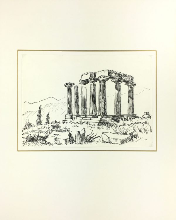 Italy Original Art - Pen & Ink - Ancient Ruins, c.1980