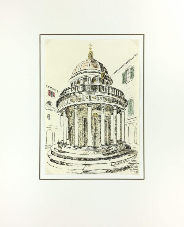 Italy Original Art - Drawing - Rome, Bramante, 1957