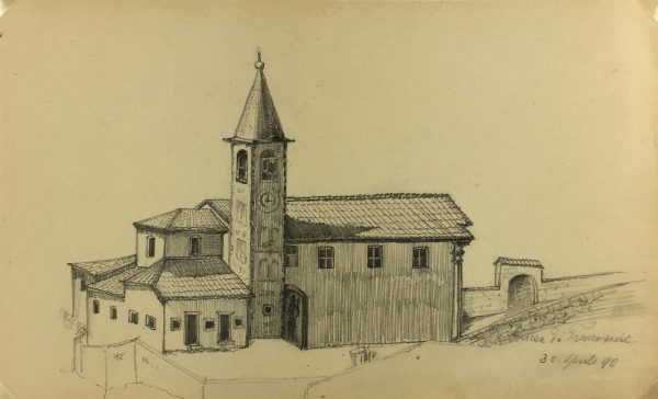 Italy Original Art - Tremosine, Italy, E. Wollenweber, 1890
