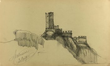 Italy Original Art - Malcesine, Italy, E. Wollenweber, 1890