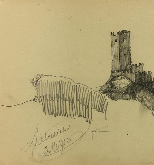 Italy Original Art - Malcesine, Italy, E. Wollenweber, 1890